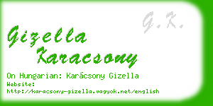 gizella karacsony business card