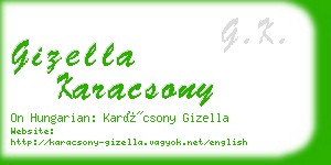 gizella karacsony business card